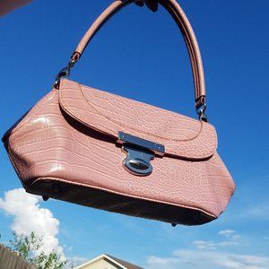 Dusty Pink Embossed Snakeskin Y2K 90s Mini Bag